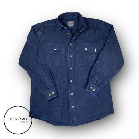 WOOLRICH MEN'S LONG Sleeves Button-Up Shirt Size LT Deep Navy - Picture 1 of 6